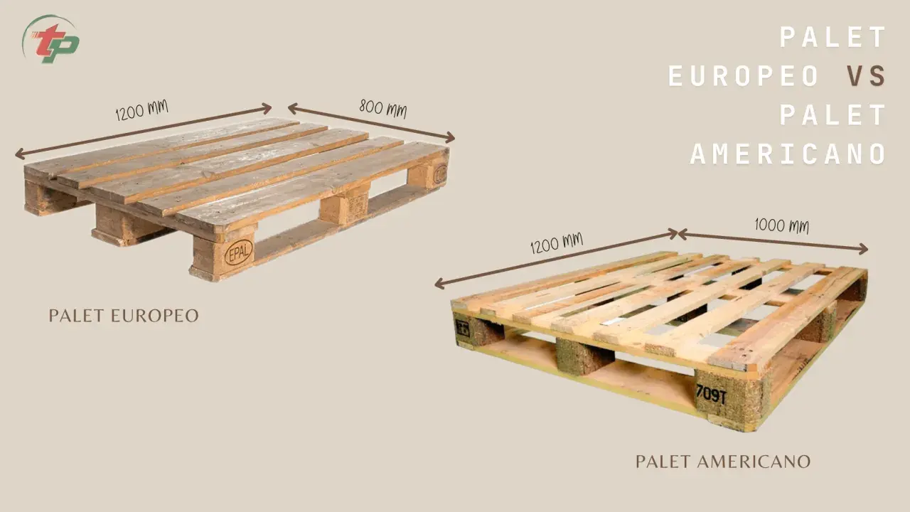 Palet europeo (1200x800 mm) vs. palet americano (1200x1000 mm). Comparativa de medidas.