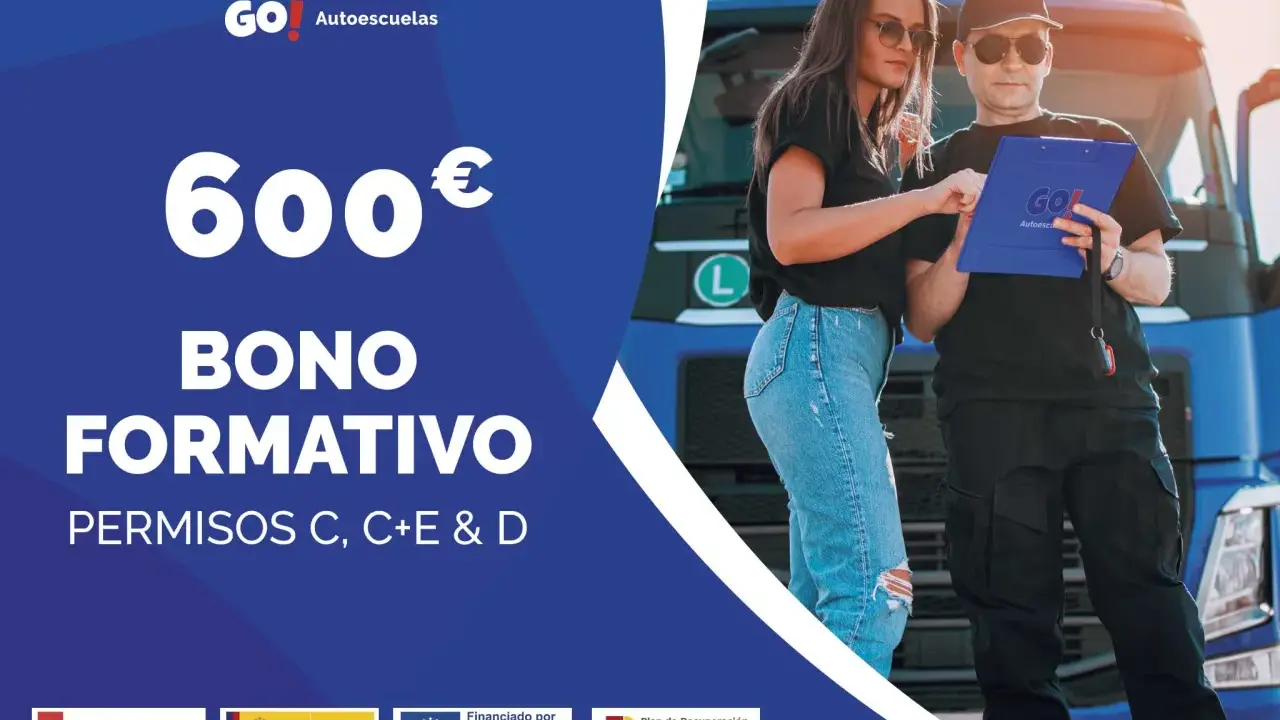 ¡Consigue tu ayuda carnet camión! Bono formativo de 600€ para permisos C, C+E y D.