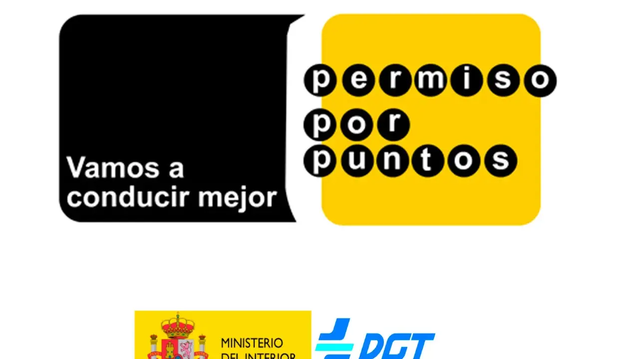 Logo "Permiso por puntos" y "Vamos a conducir mejor". El Ministerio del Interior y la DGT informan cuántos puntos del carnet se recuperan al año.