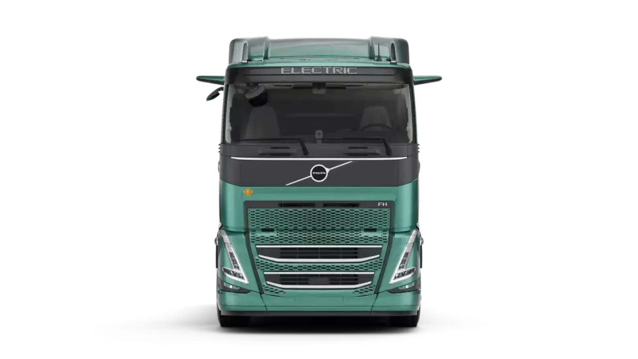Camión Volvo FH Electric verde, listo para un futuro sostenible.