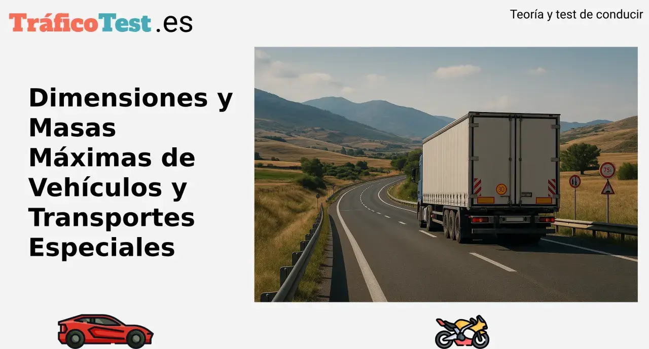 Camión en carretera, aprendiendo sobre las dimensiones camiones y pesos máximos.