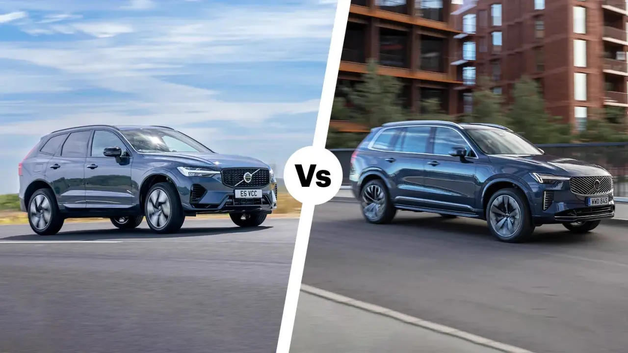Comparativa de SUVs: Volvo XC60 frente a otro modelo. El grupo Volvo marcas presenta dos vehículos premium en movimiento.