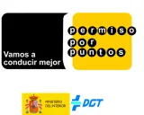 Logo "Permiso por puntos" y "Vamos a conducir mejor". El Ministerio del Interior y la DGT informan cuántos puntos del carnet se recuperan al año.