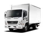 Camión Hyundai Mighty blanco, listo para obtener su permiso de circulación y empezar a transportar.