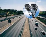 Cámaras de tráfico en autopista, vigilando la velocidad. ¡Cuidado con el límite de falta 4.3 dgt!