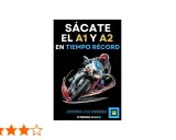 Motociclista en acción, promocionando "Sácate el A1 y A2 en tiempo récord". Explora las diferencias entre carnet A1 y A2.