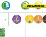 Pegatinas de distintivo ambiental para vehículos, incluyendo la etiqueta ECO y otras de nivel de emisiones Euro 6.