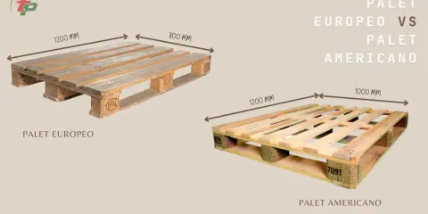 Palet europeo (1200x800 mm) vs. palet americano (1200x1000 mm). Comparativa de medidas.