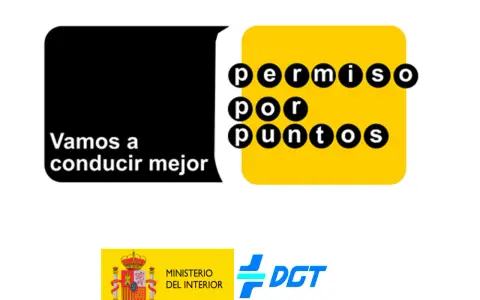 Logo "Permiso por puntos" y "Vamos a conducir mejor". El Ministerio del Interior y la DGT informan cuántos puntos del carnet se recuperan al año.