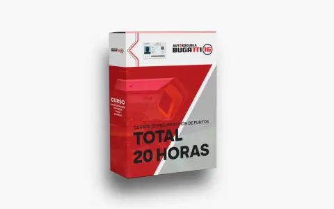 Curso de recuperación de puntos de la Autoescuela Bugatti 16. ¿Cuánto dura el curso de sensibilización y reeducación vial? Total 20 horas.