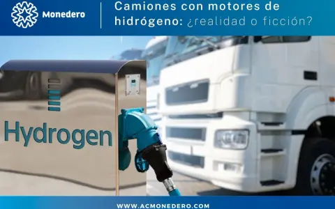 Estación de carga de hidrógeno con un camión blanco al fondo. Los camiones de hidrógeno son el futuro del transporte.