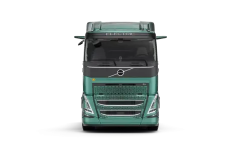 Camión Volvo FH Electric verde, listo para un futuro sostenible.