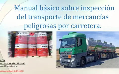 Camiones cisterna transportando mercancías peligrosas, como disolventes, listos para su inspección.