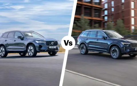 Comparativa de SUVs: Volvo XC60 frente a otro modelo. El grupo Volvo marcas presenta dos vehículos premium en movimiento.