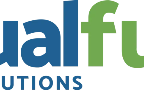 Logo de Dualfuel Eco Solutions, con la palabra "Dual" en azul y "fuel" en verde.