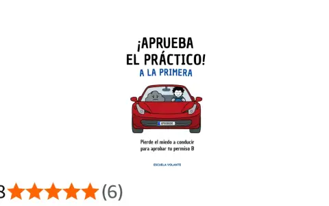 Ilustración de un coche rojo con un conductor sonriente y una nube asustada. Placa "APROBADO".