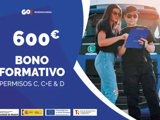 ¡Consigue tu ayuda carnet camión! Bono formativo de 600€ para permisos C, C+E y D.