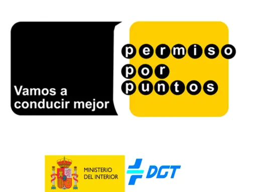 Logo "Permiso por puntos" y "Vamos a conducir mejor". El Ministerio del Interior y la DGT informan cuántos puntos del carnet se recuperan al año.