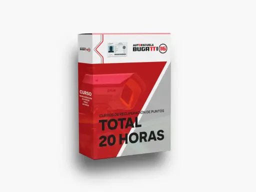 Curso de recuperación de puntos de la Autoescuela Bugatti 16. ¿Cuánto dura el curso de sensibilización y reeducación vial? Total 20 horas.