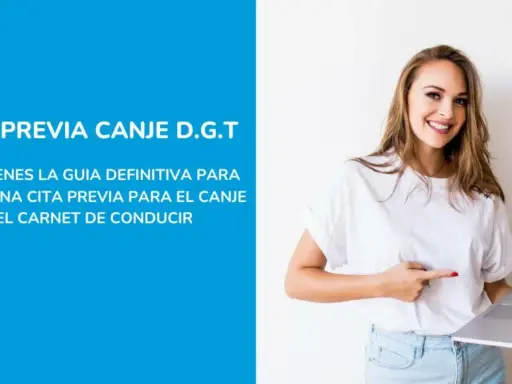 Guía para saber qué países pueden canjear el carnet de conducir en España. Mujer sonriente señala texto.