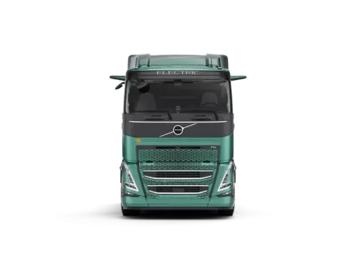Camión Volvo FH Electric verde, listo para un futuro sostenible.