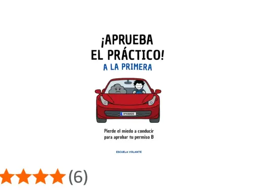 Ilustración de un coche rojo con un conductor sonriente y una nube asustada. Placa "APROBADO".