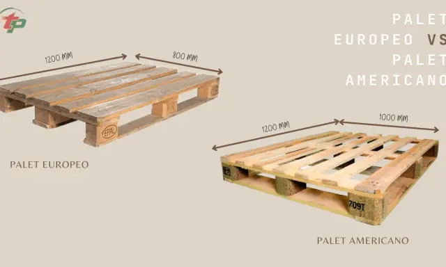 Palet europeo (1200x800 mm) vs. palet americano (1200x1000 mm). Comparativa de medidas.