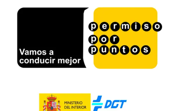 Logo "Permiso por puntos" y "Vamos a conducir mejor". El Ministerio del Interior y la DGT informan cuántos puntos del carnet se recuperan al año.