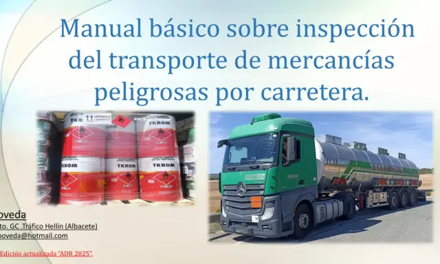 Camiones cisterna transportando mercancías peligrosas, como disolventes, listos para su inspección.