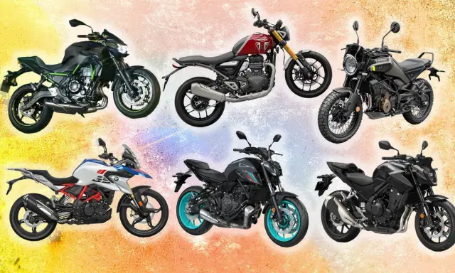Varias motos de diferentes marcas y estilos. ¿Qué cilindrada puedo llevar con el A2? Aquí tienes opciones.