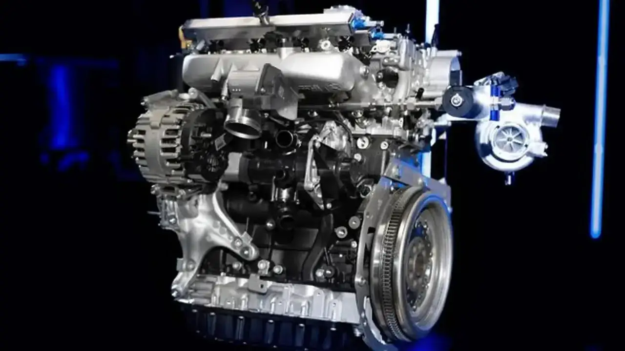 Motor de hidrogeno con turbo y alternador, listo para impulsar el futuro.